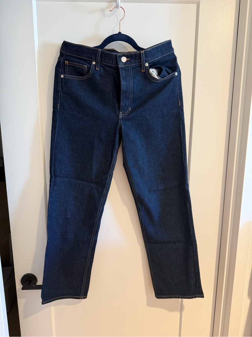 Veronica Beard Leah Dark Blue Straight-Leg Jeans